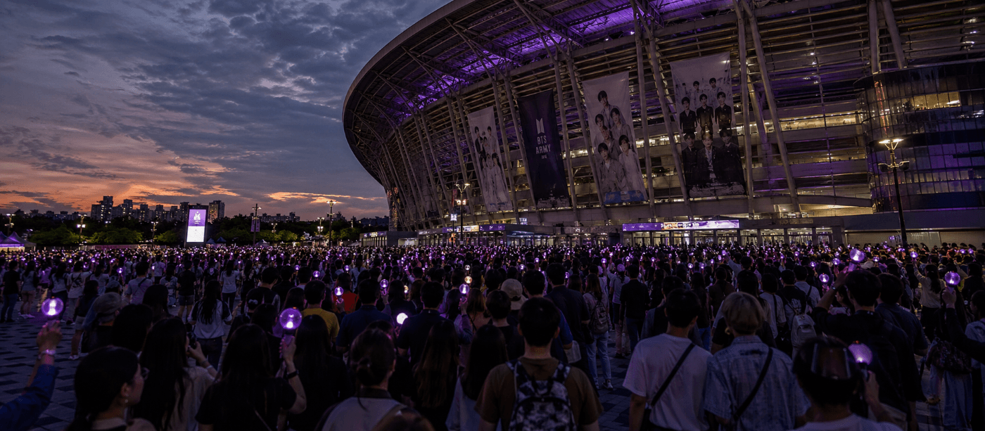 ARMY fans gathered outside Goyang Stadium for BTS Arirang world tour concert tourism impact